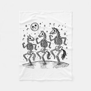 Lustiges Skelett-Pferd Tanz Halloween Pferdeliebha Fleecedecke