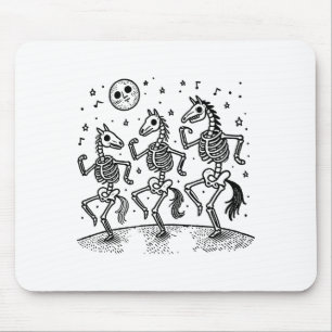 Lustiges Skelett Pferd Tanz Halloween Pferdeliebha Mousepad