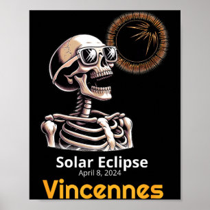 Lustiges Skelett Sonnenfinsternis Vincennes Indian Poster