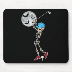 Lustiges Skelett spielt Golf Golfen Frohe Hallowee Mousepad