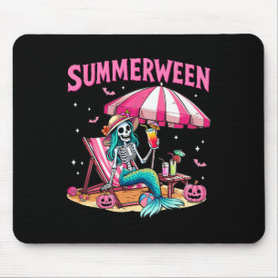 Lustiges Skelett Summerween Meerjungfrau Strand Ha Mousepad