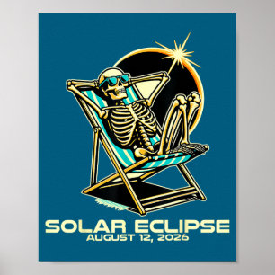 Lustiges Skelett Totale Sonnenfinsternis Poster