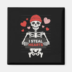 Lustiges Skelett-Valentinstag Ich stehle Herzen Xo Magnet
