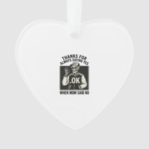 Lustiges Skelett-Vater sagt Ja Vintage T-Shirt Des Ornament