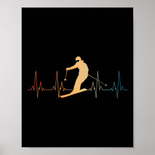 Lustiges Skidesign für Männer Frauen Abfahrt Ski L Poster