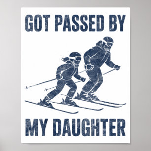 Lustiges Skifahren von meiner Tochter getreten Fam Poster