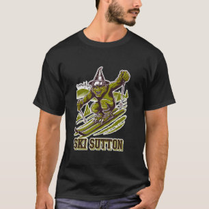 Lustiges Skifahrender Monster mit Schutzbrille Sut T-Shirt