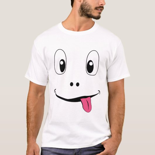 Lustiges Smiley-Gesicht – Süßes T-Shirt mit heraus (Vorderseite)