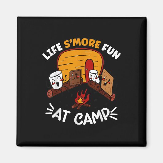 Lustiges Smores Camping Lagerfeuer Marshmallow Leb Magnet (Vorne)
