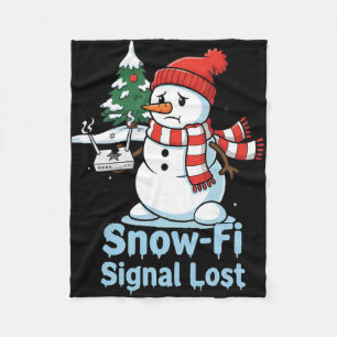Lustiges Snow-fi-Signal verlorener Schneemann Weih Fleecedecke