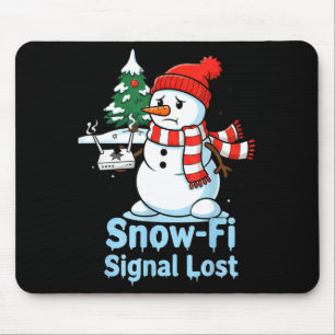 Lustiges Snow-fi-Signal verlorener Schneemann Weih Mousepad