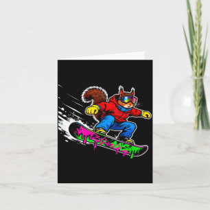 Lustiges Snowboard-Eichhörnchen-Outfit Mount Tier Karte