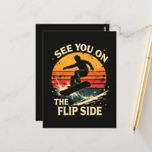 Lustiges Snowboarden - Wir sehen uns auf der ander Postkarte