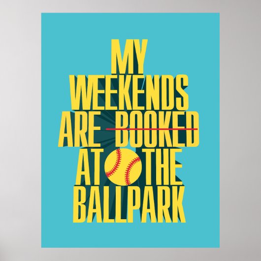 Lustiges Softball-Wochenende im Ballpark Poster (Vorne)