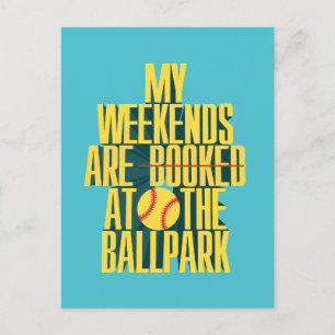 Lustiges Softball-Wochenende im Ballpark Postkarte