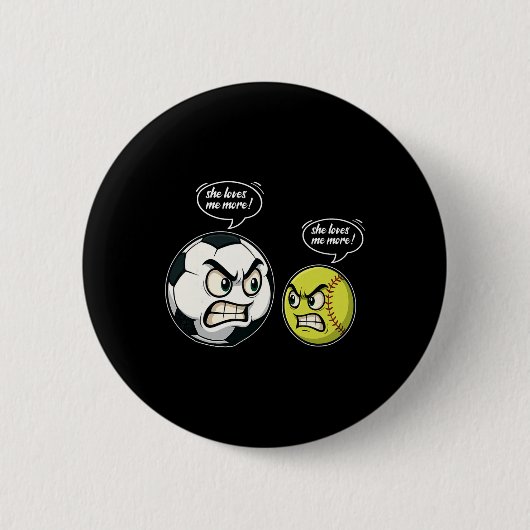Lustiges Softll-Fußball-Mädchen Frauen Tochter Sie Button (Vorderseite)