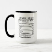 Lustiges Software-Engineer-Ernährungsfakten-Tech-G Tasse (Links)