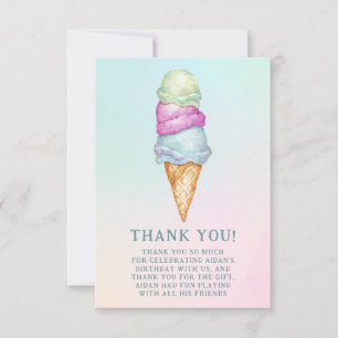 Lustiges Sommer-Eiscreme-Foto-Geburtstagsfeier Dankeskarte