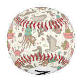 Lustiges Sommer Muster mit Schiffen Baseball (Rückseite)