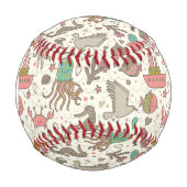 Lustiges Sommer Muster mit Schiffen Baseball (Vorderseite)