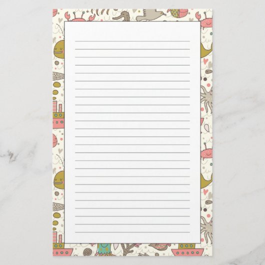 Lustiges Sommer-Muster mit Schiffen Briefpapier (Vorderseite)