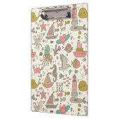 Lustiges Sommer-Muster mit Schiffen Klemmbrett (Links)