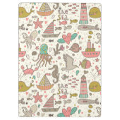 Lustiges Sommer-Muster mit Schiffen Klemmbrett (Rückseite)