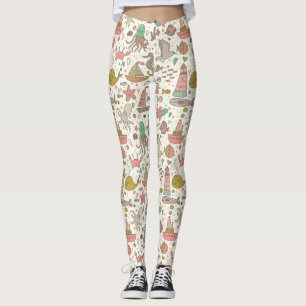 Lustiges Sommer-Muster mit Schiffen Leggings