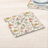 Lustiges Sommer-Muster mit Schiffen Rechteckiger Pappuntersetzer (angewinkelt)