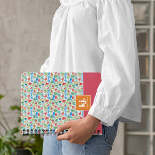 Lustiges Sommer Stylisches Monogramm Notizbuch Notizblock