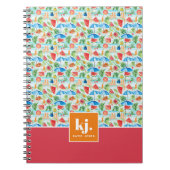 Lustiges Sommer Stylisches Monogramm Notizbuch Notizblock (Vorderseite)