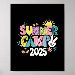 Lustiges Sommercamp 2025 Sommerferien Matching Fa Poster