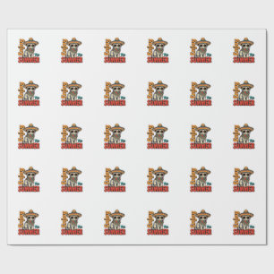 Lustiges Sommerkatze Sombrero Vintage Gravur Desig Geschenkpapier