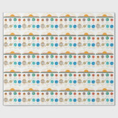 Lustiges Sonnensystem-Planet-Humor-Muster Geschenkpapier (Flach)