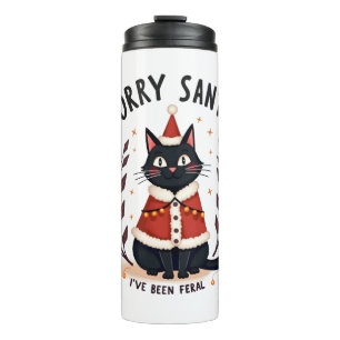 Lustiges Sorry Santa, ich bin wild gewesen Schwarz Thermosbecher