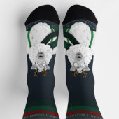 Lustiges Spaß Festliches Schaf „Fleece Navidad“ Du Socken (Oben)