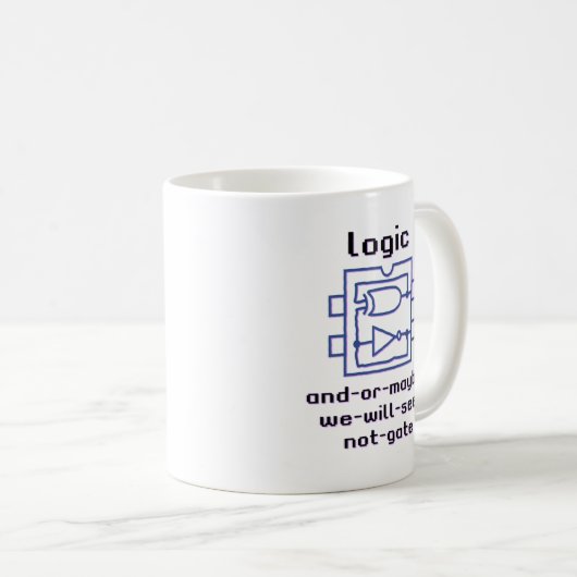 Lustiges Spaß Logikgatter mit boolescher Funktion  Kaffeetasse (VorderseiteRechts)