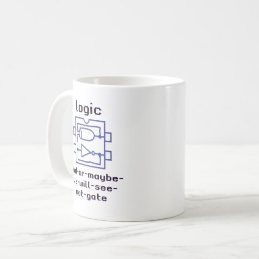Lustiges Spaß Logikgatter mit boolescher Funktion  Kaffeetasse (Vorderseite Links)