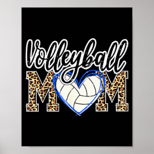 Lustiges Spiel Frauen Volleyball Leopard Ball Mutt Poster