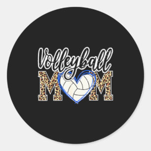 Lustiges Spiel Frauen Volleyball Leopard Ball Mutt Runder Aufkleber