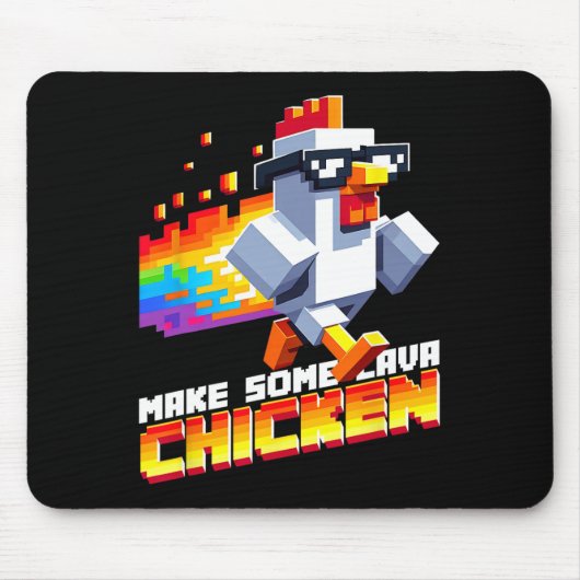 Lustiges Spiel Humor Meme Mach Hühner-Pixel-Art  Mousepad (Vorne)