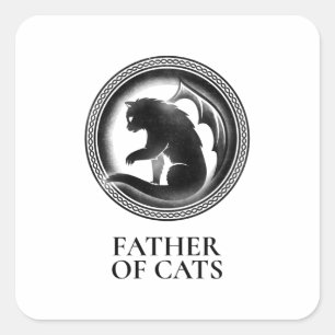 lustiges Spiel von Thronen für Katzenliebhaber Va Quadratischer Aufkleber