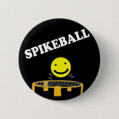 Lustiges Spikeball Netz mit Lächeln-Gesichts-Kunst Button (Vorderseite)