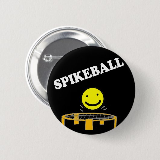 Lustiges Spikeball Netz mit Lächeln-Gesichts-Kunst Button (Vorne & Hinten)