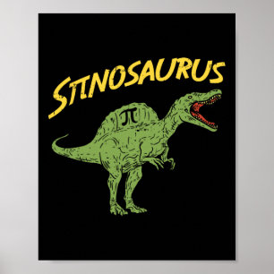 Lustiges Spinosaurus Pi Day Shirt Mathe Dinosaurie Poster