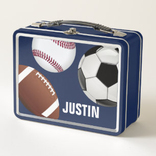Lustiges Sport-Thema-Monogramm mit Namen Monogramm Metall Brotdose