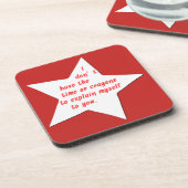 Lustiges Sprichwort oder Zitat für Getränkeuntersetzer (Linke Seite)