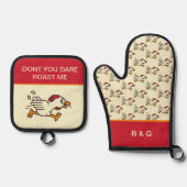 lustiges Sprichwort Ofenhandschuh & Topflappen-Set (Vorderseite)