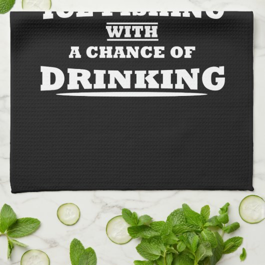 lustiges Sprichwort und Eisangeln Geschirrtuch (Gefaltet)