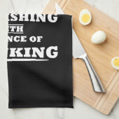 lustiges Sprichwort und Eisangeln Geschirrtuch (Viertel Falte)